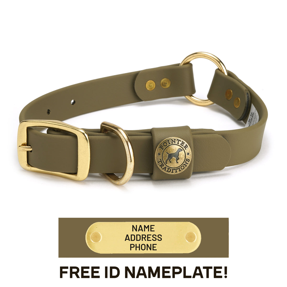 Hunting Dog Collar With Name Plate Leather Dog Collar With Name