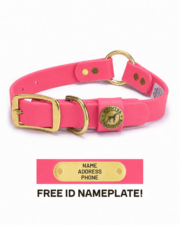 Hunting Dog Center Ring Collar - Blaze Pink