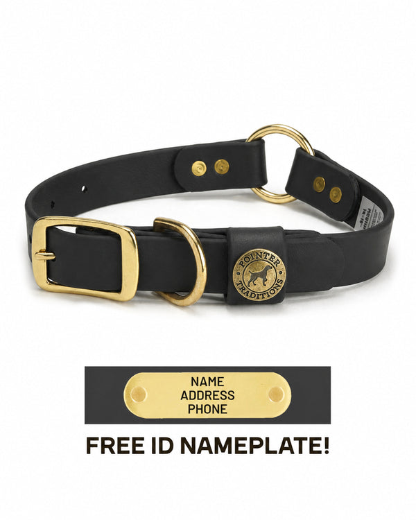 Hunting Dog Center Ring Collar - Midnight Black