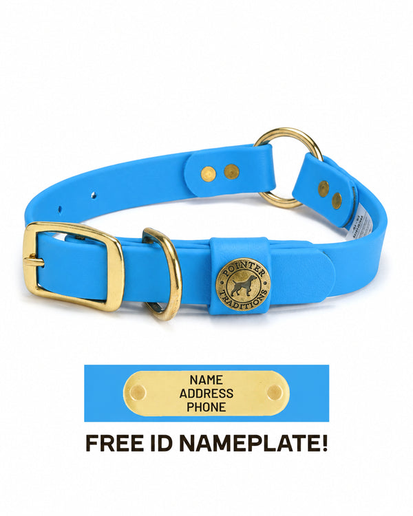 Hunting Dog Center Ring Collar - Sky Blue