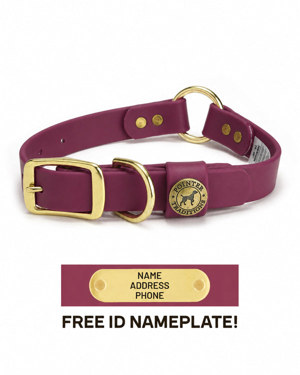 Hunting Dog Center Ring Collar - Wine
