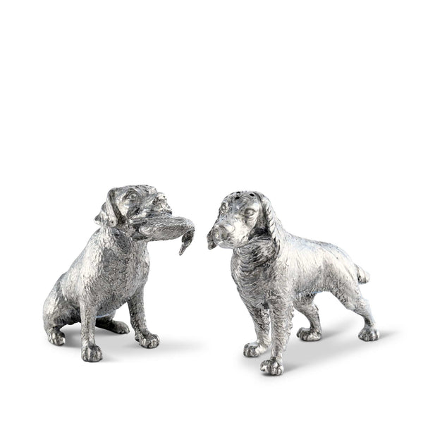 Pewter Hunting Dogs Salt & Pepper Set