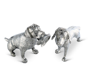 Pewter Hunting Dogs Salt & Pepper Set