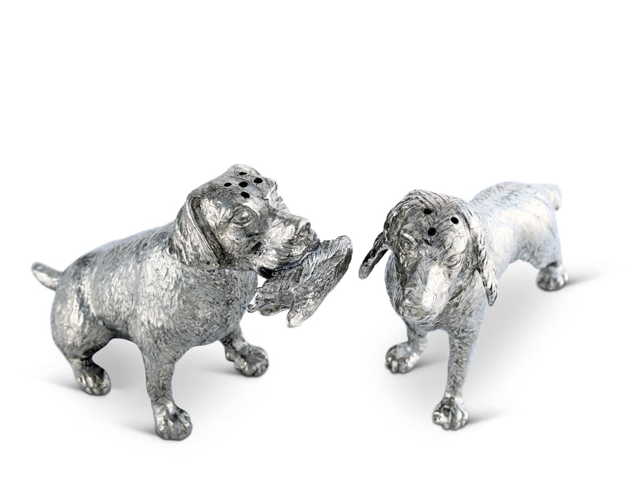 Pewter Hunting Dogs Salt & Pepper Set