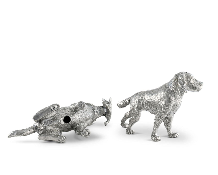 Pewter Hunting Dogs Salt & Pepper Set