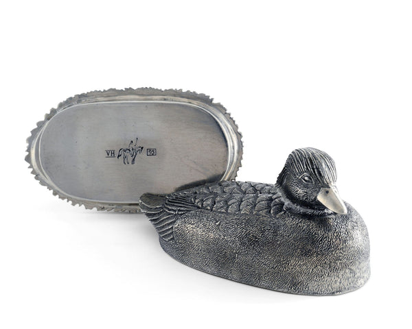 Pewter Mallard Duck Butter Dish