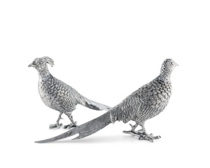 Pewter Pheasant Statuettes