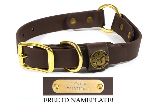 Hunting Dog Center Ring Collar - Leather Brown