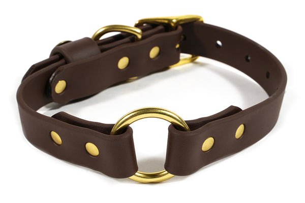 Hunting Dog Center Ring Collar - Leather Brown