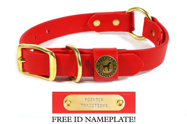 Hunting Dog Center Ring Collar - Red