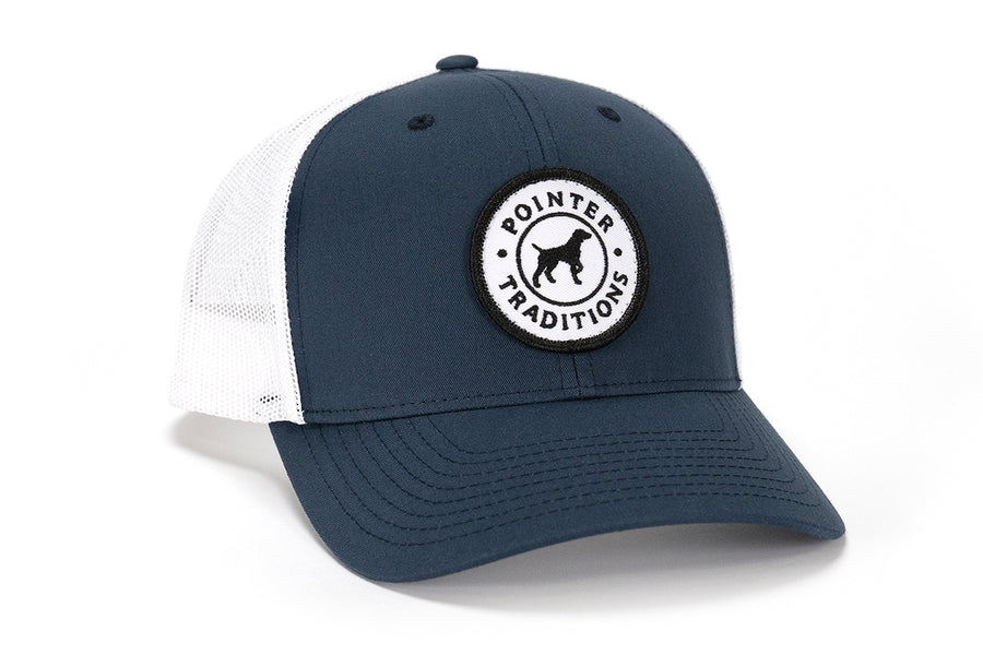 Pointer Dog Patch Mesh Back Hat - Navy/White